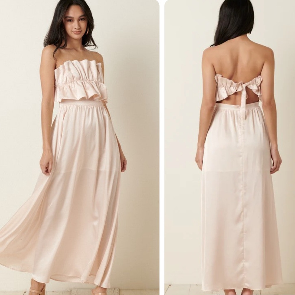 MITTOSHOP Ruffle Bust‎ Maxi Dress